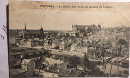 Cpa, écrite En 1909, 86 Poitiers Le Clain, Vue Prise Du Rocher De Coligny, éd Des Galeries Parisiennes, 2 Scans - Poitiers