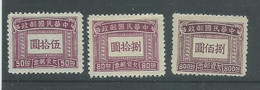 220042861  CHINA.  YVERT  TAXE  Nº  75/76/82  */MH  (NO GUM) - Segnatasse