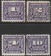 Canada 1933 Sc J11-4 Mi P11-4 Yt Taxe 10A-3 Postage Due Set Used - Segnatasse