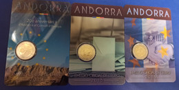 ANDORRE - LOT 2 Euros BU 2014 Et  2 X 2015 : Accord Douanier - Douanes + Majorité à 18 Ans - Commémoratives - Andorra