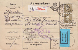 1948. DANMARK. Beautiful Adressekort (small Tear) With Pair 45 Øre Christian X To Nordby Fanø... (Michel 292) - JF529025 - Postpaketten