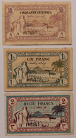 Tunesie -Tunesia 50 Centimes + 1 Franc + 2 Francs 1943, Protectorat Francais, Pick 54, Pick 55, Pick 56 - Tunisie