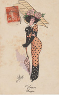 Illustr. PLUM. Femme  Au Parapluie Et Au Chapeau En Forme D'avion  "VOISIN" Rougier - Sonstige & Ohne Zuordnung