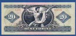 HUNGARY - P.169g – 20 Forint 30.09.1980 XF/AUNC, Serie C227 030191 - Hongrie