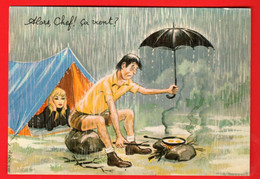 QAH-01 Illustrateur Paul Ordner Humour Humor Alors Chef, ça Vient? Camping,oeufs Au Plat,Parapluie NC GF - Ordner, P.