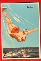 QAH-07 Illustrateur Paul Ordner Humour Humor Je Plane, Pin-up  Plongeon NC GF  Photochrom Nr 50334 - Ordner, P.