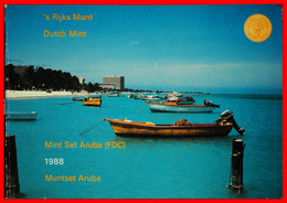 * NETHERLANDS: ARUBA ★ 5-10-25-50 CENTS 1-2 1/2 FLORINS 1988 FDC SET! MINT LUSTRE! SCARCE!★ LOW START ★ NO RESERVE! - Aruba