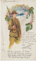 MILITARIA. Illustr. Soldat Américain Fusil à L'épaule . " On Christmas Day " - Régiments