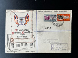 SOUTH AFRICA 1954 REGISTERED FDC BLOEMFONTEIN TO HAARLEM ZUID AFRIKA - FDC