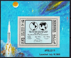 Manama 1969 Espace Apollo 11 Lune Atterrissage Fusées Astronautes M S MNH - Altri & Non Classificati