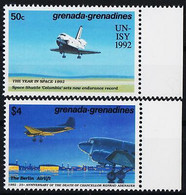 Grenade Grenadines 1992 Espace Navette Avions Aviation Adenauer Spazio Aerei MNH - Autres & Non Classés