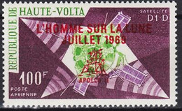 Haute Volta 1969 Espace Premier Habité Lune Atterrissage Apollo 11 Surcharges - Otros & Sin Clasificación