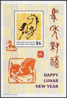 Grenade 2002 YO Cheval Nouvel An Salutations Zodiaque Stylisé Animaux M S MNH - Sonstige & Ohne Zuordnung