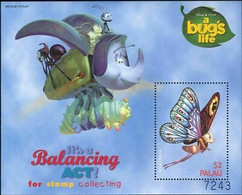 Delcampe - Palau 1998 Disney Bug's Life Insects Butterfly Films Cinema M S MNH - Disney