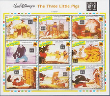 Delcampe - St.Vincent 1995 YO Pig Disney Tales Three Pigs Wolf Film Cinema Sht MNH - Disney