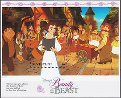 Delcampe - St Vincent 1992 Disney Beauté Bête Film Cinéma Animation Dessins Animés M S MNH - Disney