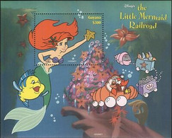 Delcampe - Guyane 1999 Disney Petite Sirène Train Poisson Films Dessins Animés M S MNH - Disney