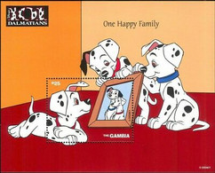 Delcampe - Gambie 1997 Disney 101 Dalmatiens Chiens Films Dessins Animés Animation M S MNH - Disney
