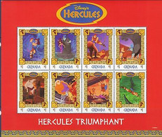 Delcampe - Grenade 1998 Disney Hercules Megara Film Catroons Animation Sht MNH - Disney