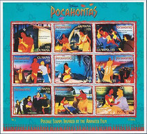 Delcampe - Guyane 1995 Disney Pocahontas Chien Film Cinéma Dessins Animés Sht MNH - Disney