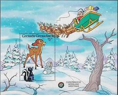 Delcampe - Grenade Grenadines 1986 Disney Noël Père Noël Bambi Cerf Lapin Rennes MNH - Disney
