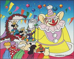 Delcampe - Grenade Grenadines 1996 Disney Clowns Carnaval Dessins Animés Animation M S MNH - Disney