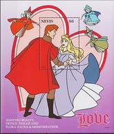 Delcampe - Nevis 1996 Disney Dormir Beauté Prince Films Cinéma Dessins Animés M S MNH - Disney