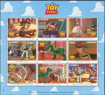 Delcampe - Ouganda 1997 Disney Films Jouet Histoire Cowboy Astronaute Soldats Aliens Sht - Disney
