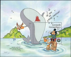 Delcampe - Grenade Grenadines 1986 Disney Noël Mickey Baleine Pélicans Dessins Animés M S - Disney