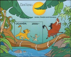 Delcampe - Ouganda 1994 Disney Lion King Simba Timon Film Cartoons M S MNH - Disney