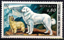 Delcampe - Monaco 1977 International Chien Exposition Pyrénées Chiens Animaux Animaux 1v - Hoftiere