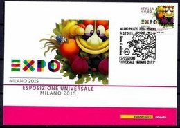 Delcampe - Italie 2015 Monde EXPO Milan 2015 Disney Foody - Mascot Native Fruits Maxicard - Disney
