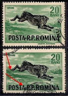 Delcampe - Roumanie 1956 Chasse Animaux Lièvre Lapin  Décalé Impression Perf ERREUR VFU - Hoftiere