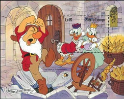 Delcampe - Sierra Leone 1985 Disney Donald Daisy Grimm Rumpelstiltskin Films Cinéma M S MNH - Disney