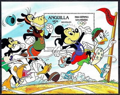 Delcampe - Anguilla 1984 Disney Mickey Mouse Jeux Olympiques Sports Animation - Disney