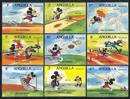 Delcampe - Anguilla 1984 Disney Mickey Mouse Jeux Olympiques Sports Tortue Lièvre - Disney
