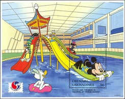 Delcampe - Grenade Grenadines 1994 Disney Philakorea '94 Natation Sports StampEx M S MNH - Disney