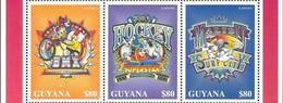 Delcampe - Guyane 1996 Disney Donald Dingo Cyclisme Glace Hockey Surf Planche Sport 3v MNH - Disney