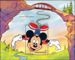 Delcampe - Grenade 1992 Disney Mickey Bungee Saut Sports Dessins Animés Animation M S MNH - Disney