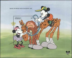 Delcampe - Dominique 1994 Disney Mickey 65e Minnie Horse Racing Sport Cartoons M S MNH - Disney