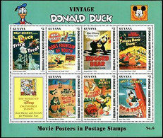 Delcampe - Guyana 1996 Disney Donald Duck Film Affiches Boxe Sports Ours Ghost Sht MNH - Disney