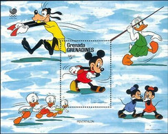 Delcampe - Grenade Grenadines 1988 Disney Olympique Jeux Sports Mickey Dessins Animés M S - Disney