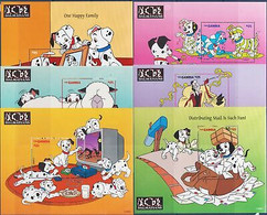 Delcampe - Gambie 1997 Disney 101 Dalmatiens Chiens Films Dessins Animés Animation 6 X M S - Disney