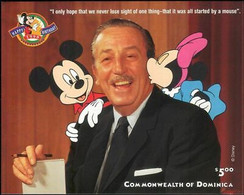 Delcampe - Dominique 1998 Walt Disney Portrait Mickey Mouse 70th Cartoons Animation M S MNH - Disney