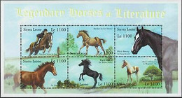 Delcampe - Sierra Leone 2001 Légendaire Chevaux Mythologie Animaux Equitation Sht MNH - Hoftiere