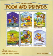 Delcampe - Antigua 1998 Disney Ourson Et Amis Ours Lapin Âne Animation Sht MNH - Disney