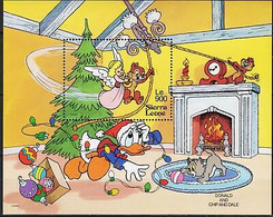 Delcampe - Sierra Leone 1992 Disney Noël Donald Chip 'n Dale Chat Dessins Animés M S MNH - Disney