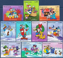 Delcampe - Sierra Leone 1995 Disney Noël Mickey Minnie Dingo Donald Dingo Daisy MNH - Disney