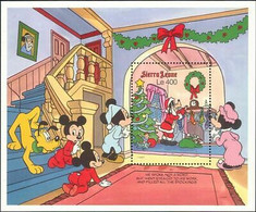 Delcampe - Sierra Leone 1990 Disney Noël Mickey Dingo Pluton Cadeaux Dessins Animés M S MNH - Disney