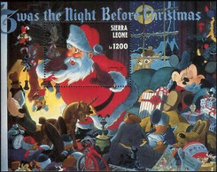 Delcampe - Sierra Leone 1993 Disney Noël Mickey Minnie Père Noël Claus Jouets M S MNH - Disney